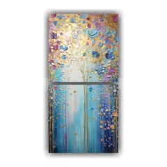 GENERICO - Cuadro En Arco Iris Y Dorado Para Decoración De 20x40 Cm