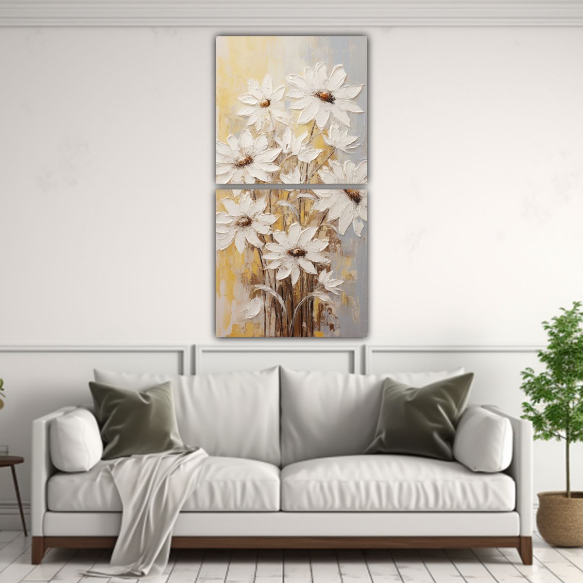 GENERICO - Pintura Cuadros Decoración Salon Con Girasoles 50x100 Cm