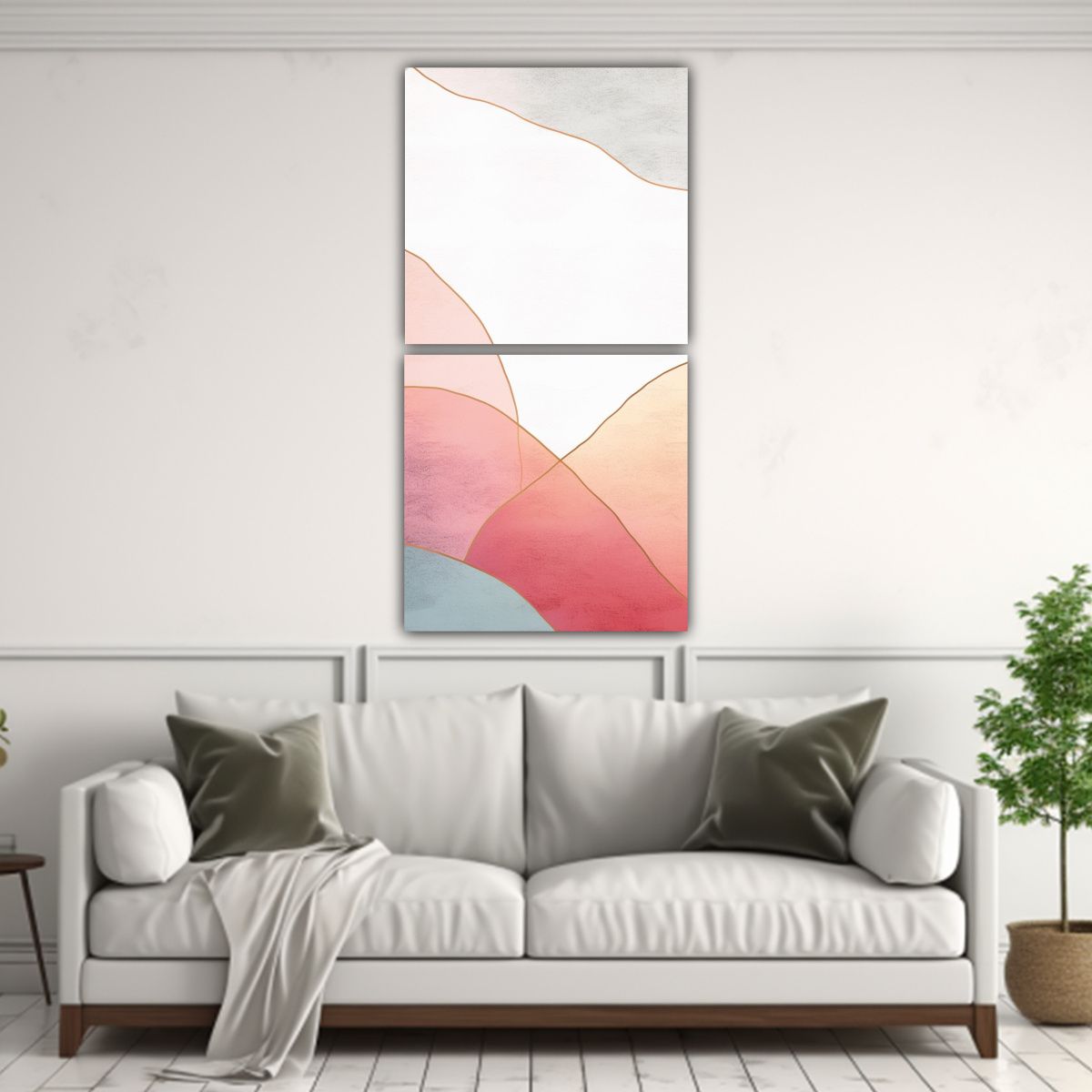 GENERICO - Conjunto 2 Artes Pared Forma Baño Diseño Arte 20x40 Cm