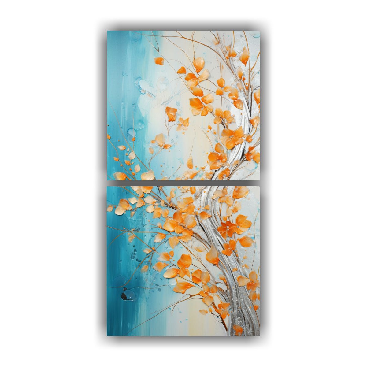 GENERICO - Dos Composiciones En Tela Sublimada Con Detalles 30x60 Cm