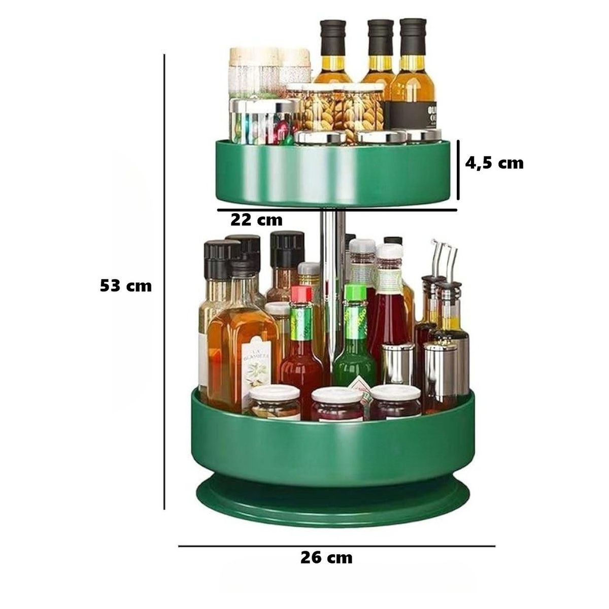 GENERICO - Organizador De 2 Niveles Multiuso Cocina Baño Giratorio 360