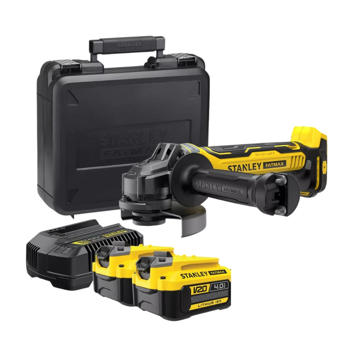 STANLEY - Kit Esmeril Angular 4-1/2” 5” Car/Bat 4Ah STANLEY SBG700M2K