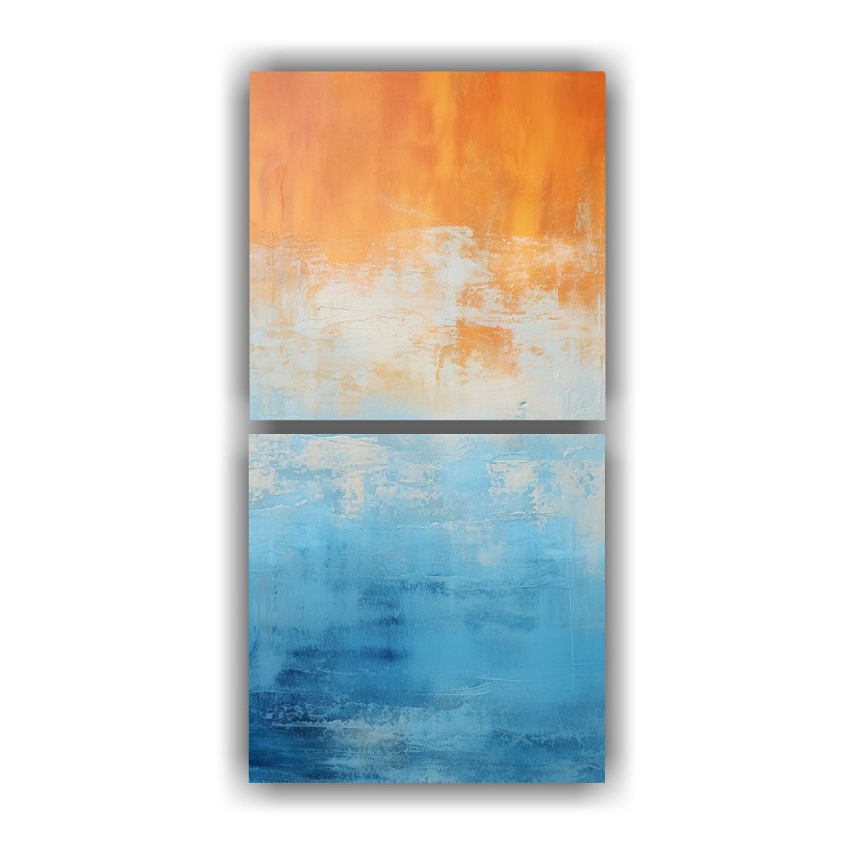 GENERICO - Cuadro Abstracto Monocromo Naranja Y Azul Maté 40x80 Cm