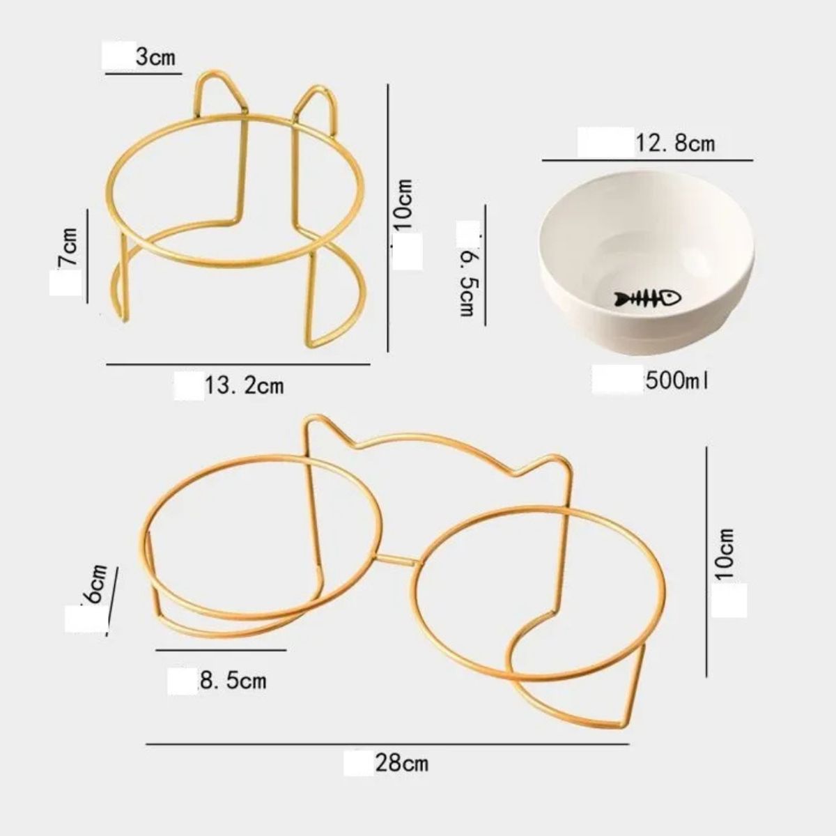 SUKEA - Platos De Cerámica De Comida Agua Para Mascotas Perro Y Gato