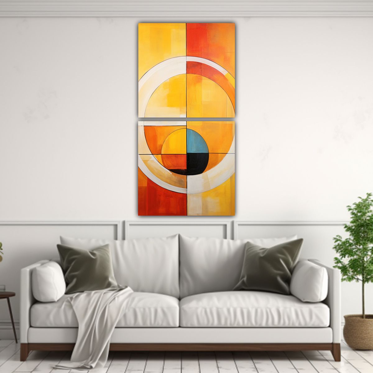 GENERICO - Dos Lienzos De Tela Decorativo Simetría En Arte 60x120 Cm