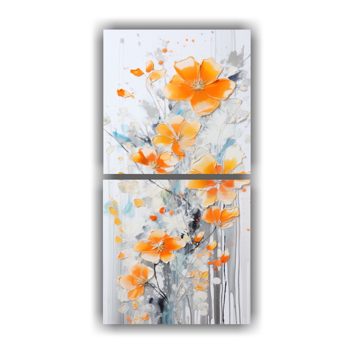 GENERICO - Set 2 Lienzos Decorativo Adorno Pintura Acrílica 60x120 Cm