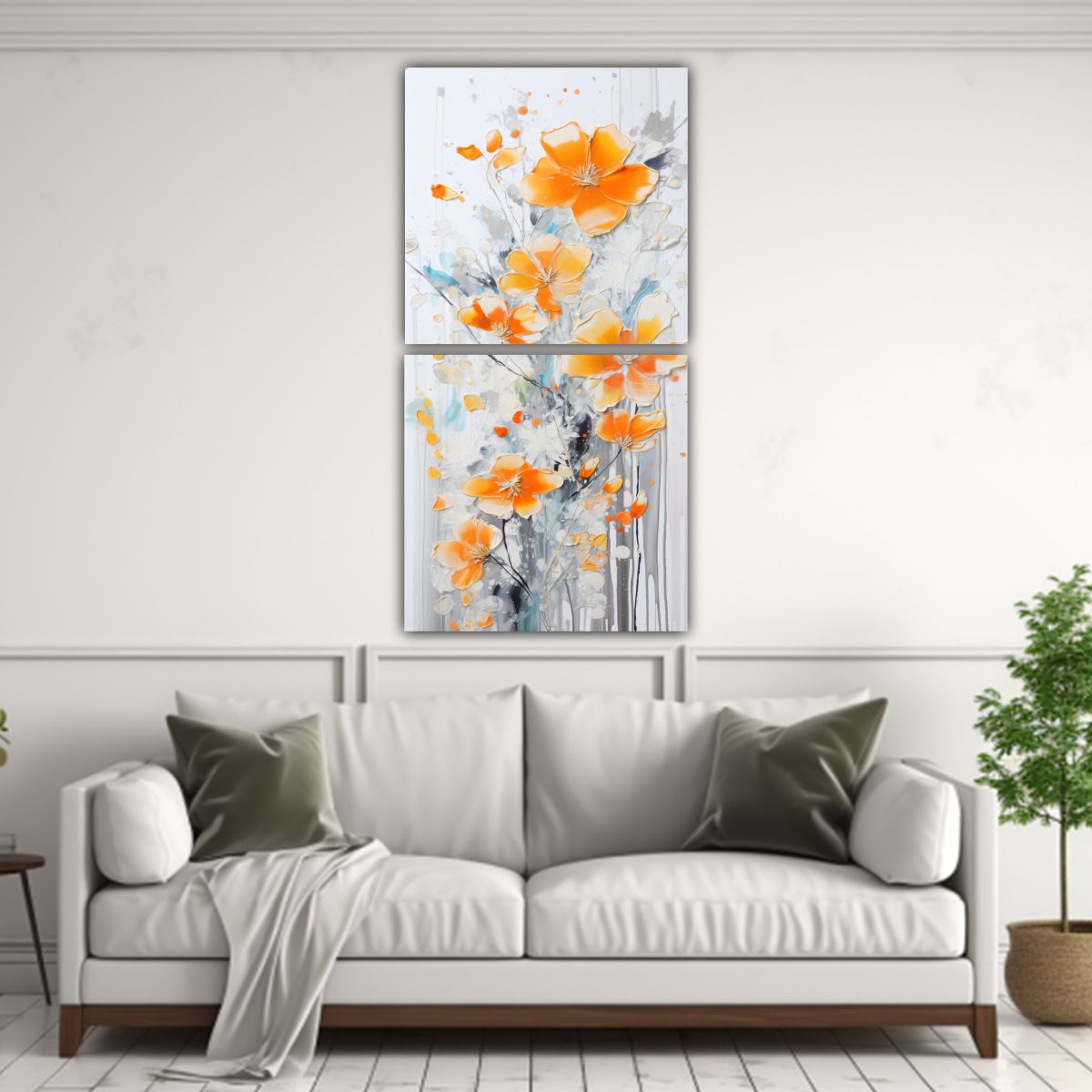 GENERICO - Set 2 Lienzos Decorativo Adorno Pintura Acrílica 60x120 Cm