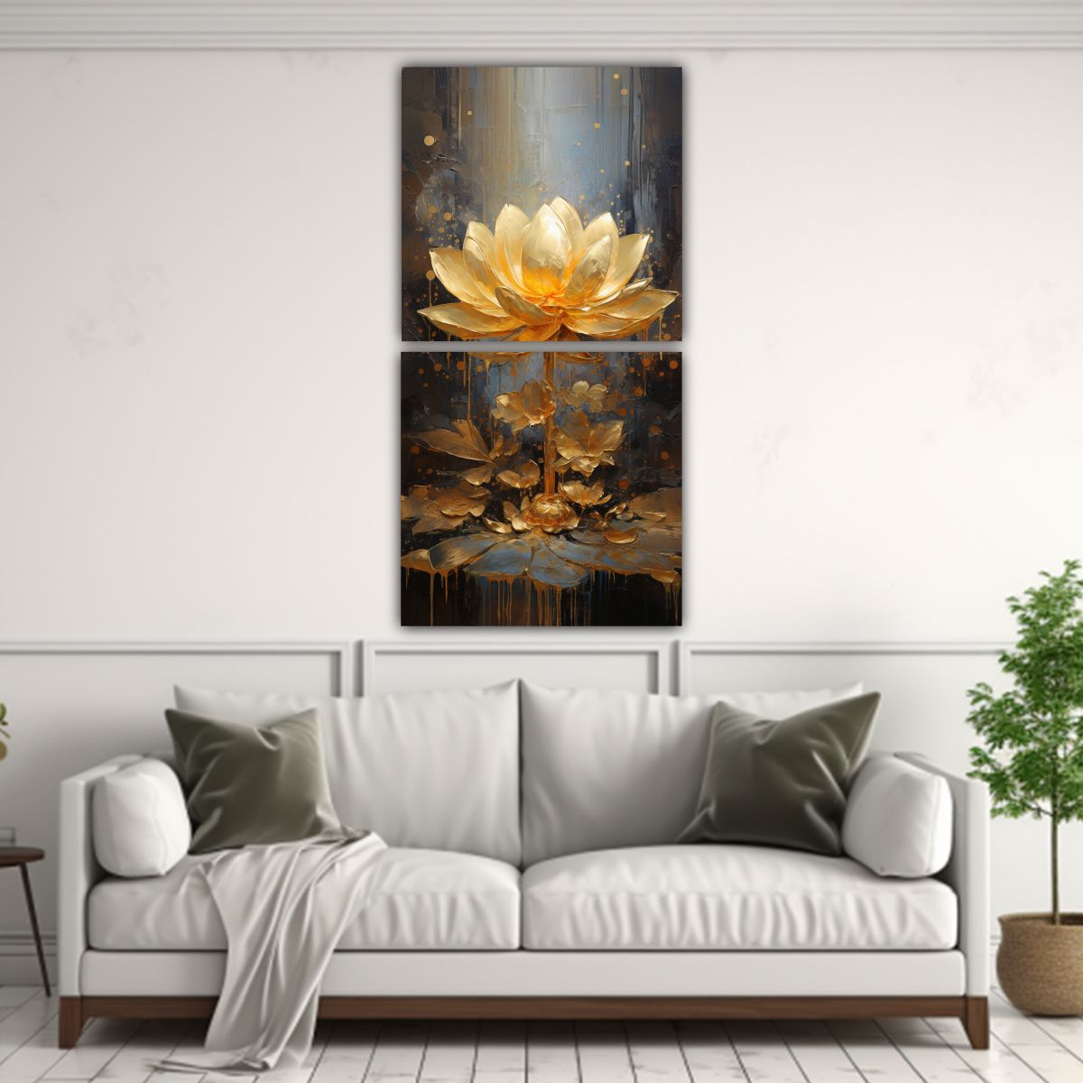 GENERICO - Armonía Cromática Lienzo Inspirador De Loto 50x100 Cm