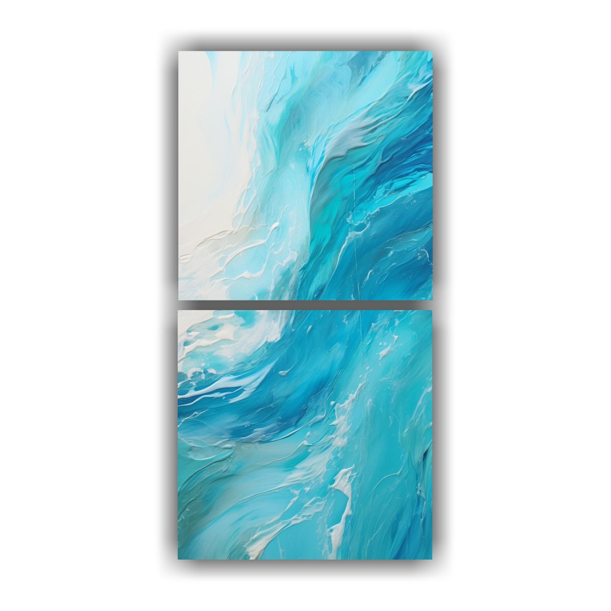 GENERICO - Conjunto 2 Telas Bastidor Acuarela Oceano 30x60 Cm