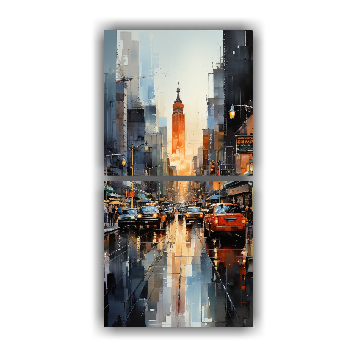 GENERICO - Pintura Calle Ciudad En Variados Colores 20x40 Cm