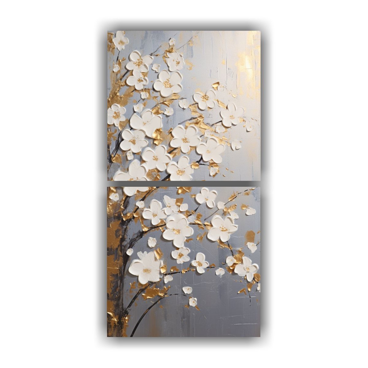 GENERICO - Pintura En Lienzo De Cerezos Dorados Riqueza 30x60 Cm