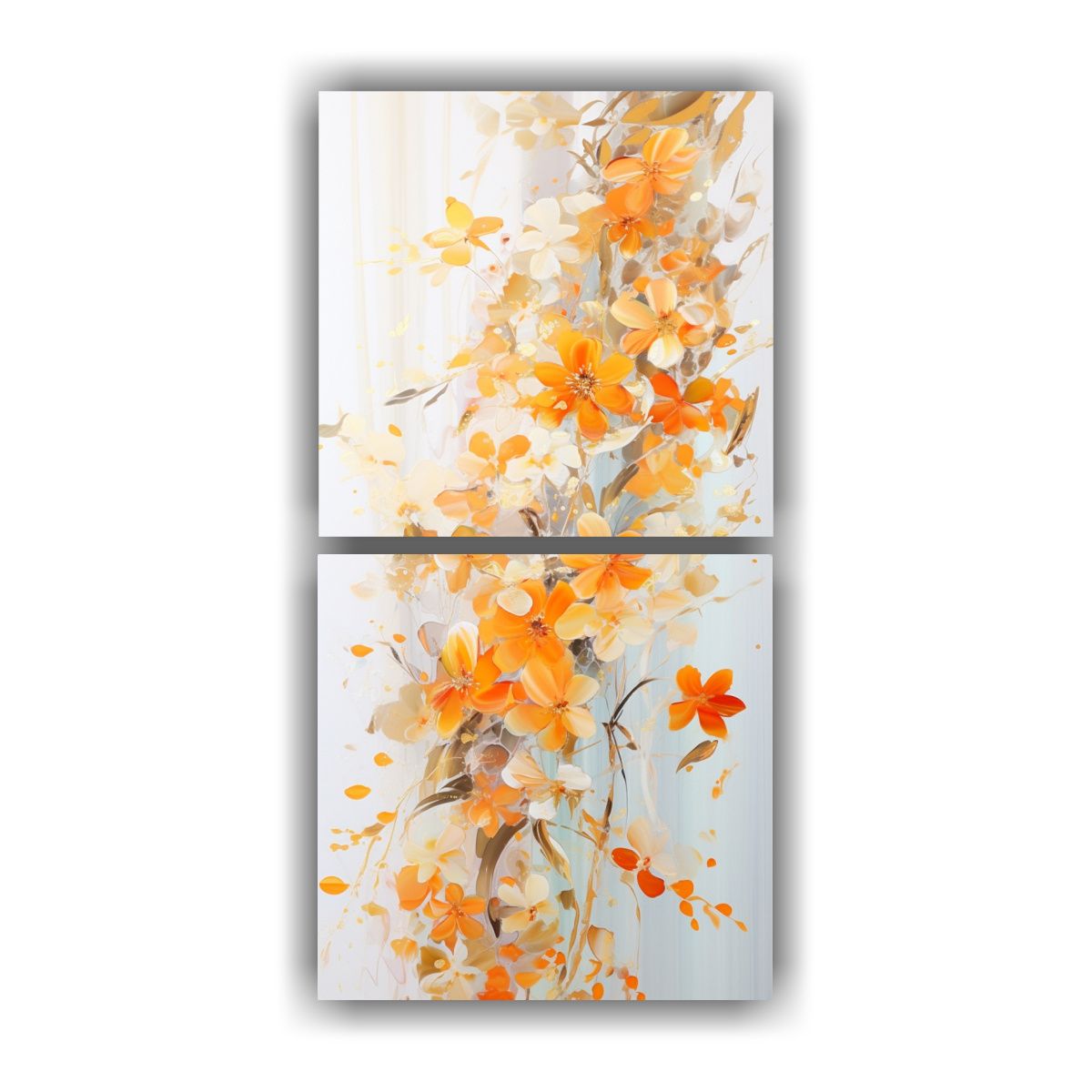 GENERICO - Pintura Acrílica En Blanco Con Salpicaduras 50x100 Cm