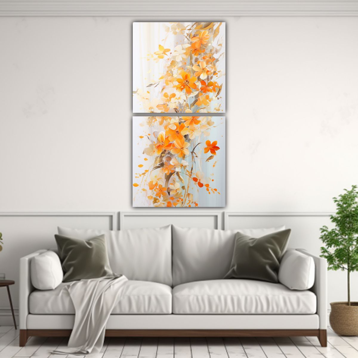 GENERICO - Pintura Acrílica En Blanco Con Salpicaduras 50x100 Cm