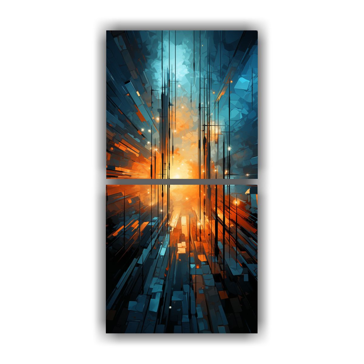 GENERICO - Dos Telas En Bastidor Inspiración Equilibrio 30x60 Cm