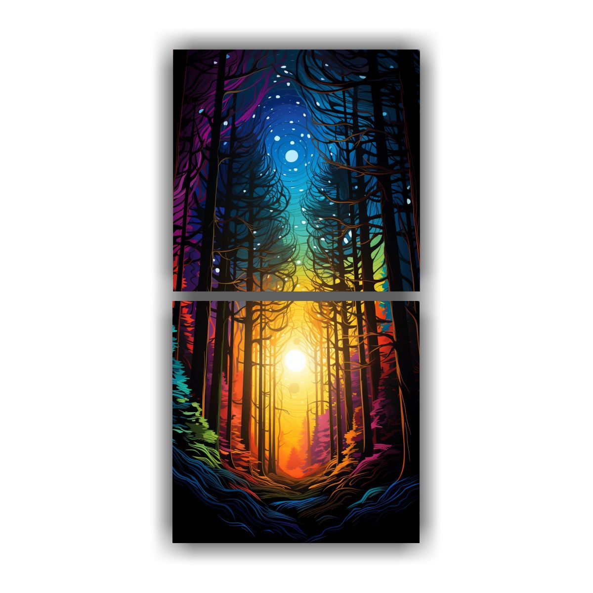 GENERICO - Lienzos De Tela Imagen Fantasia De Un Bosque 40x80 Cm