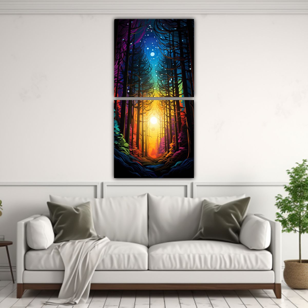 GENERICO - Lienzos De Tela Imagen Fantasia De Un Bosque 40x80 Cm