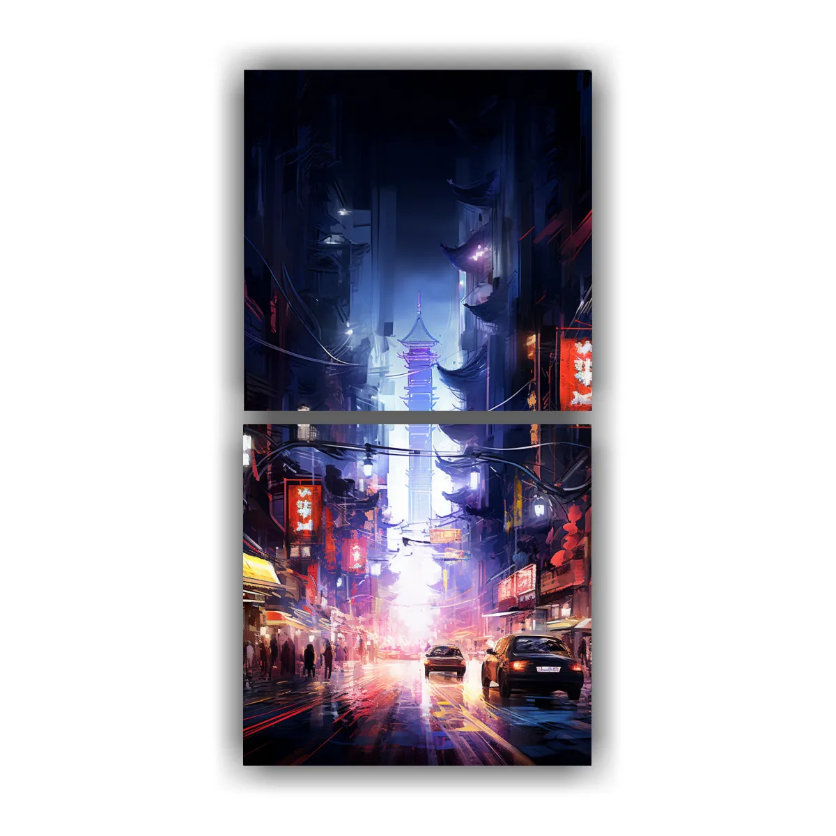GENERICO - Pinturas Decorativas Estilo Set 2 Canvas 30x60 Cm