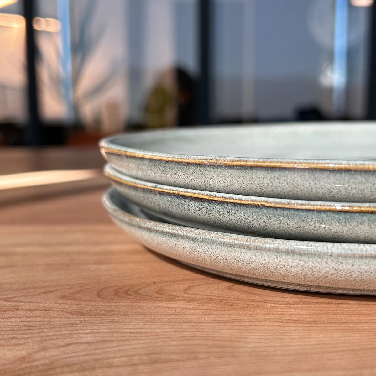 IMAHE - Set 6 Platos Redondo Ceramica 21 Cm Linea Laos