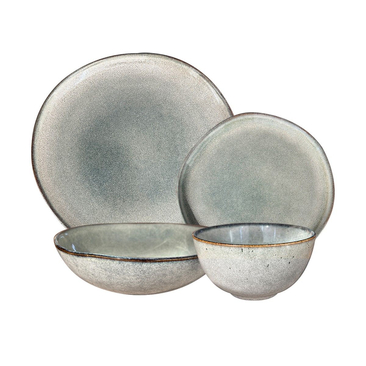 IMAHE - Set Vajilla 24 Piezas Cerámica Línea Laos