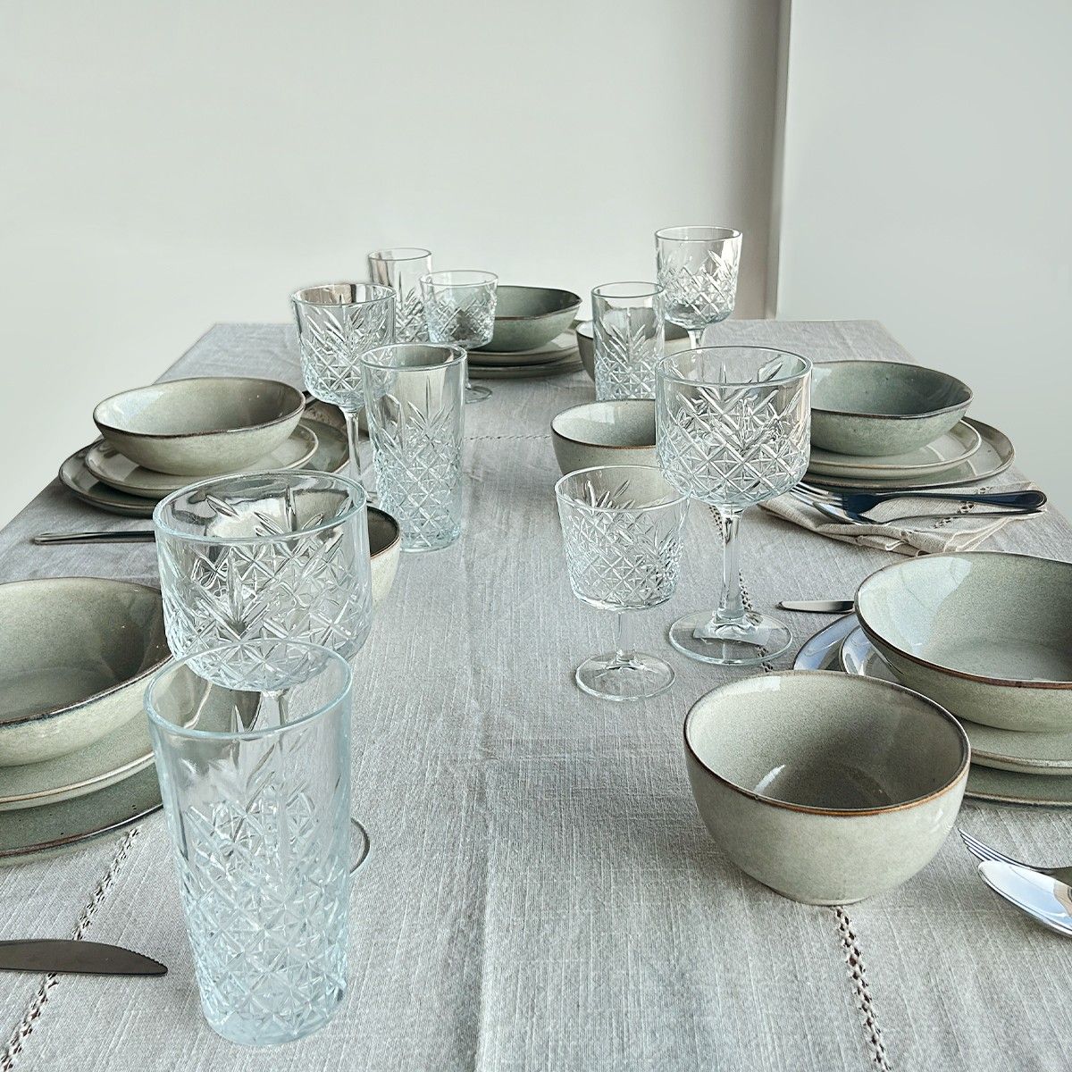 IMAHE - Set Vajilla 24 Piezas Cerámica Línea Laos