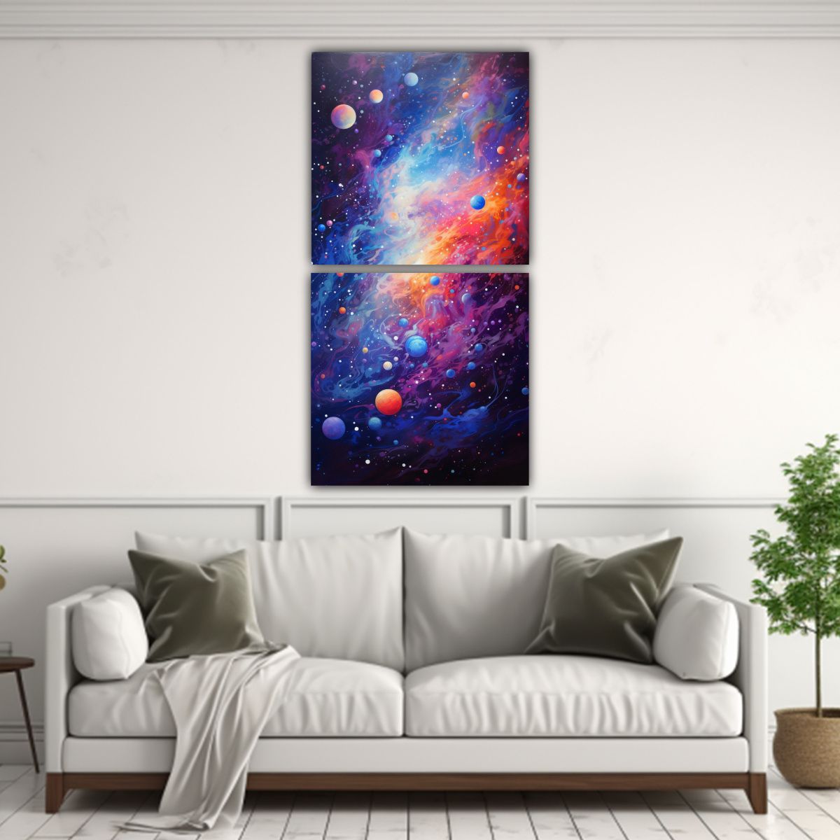 GENERICO - Cuadros De Decoración Abstractos De Una Galaxia 40x80 Cm