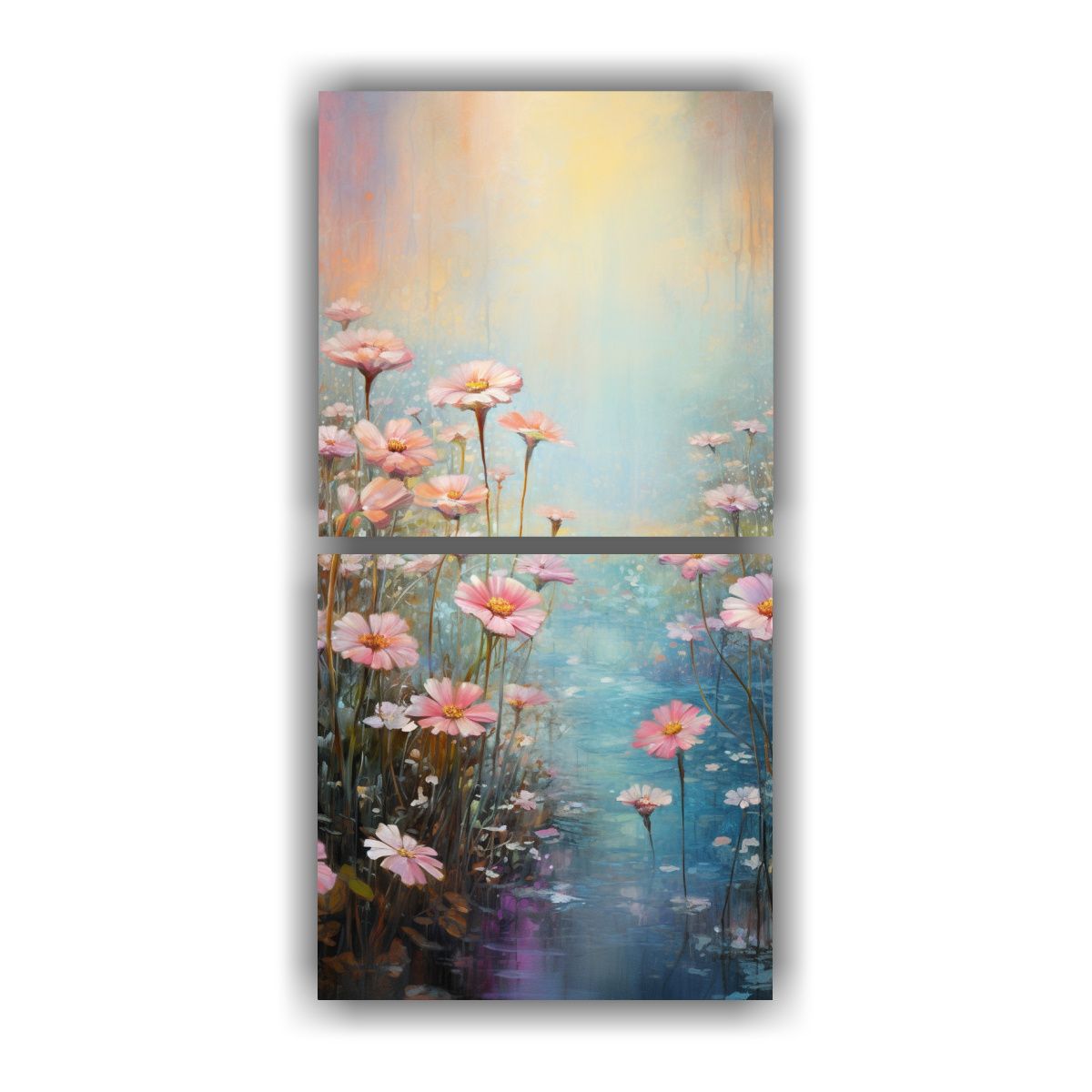 GENERICO - Pinturas Decorativas De Set 2 Telas En Bastidor 30x60 Cm