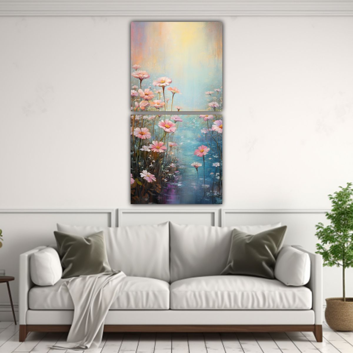 GENERICO - Pinturas Decorativas De Set 2 Telas En Bastidor 30x60 Cm