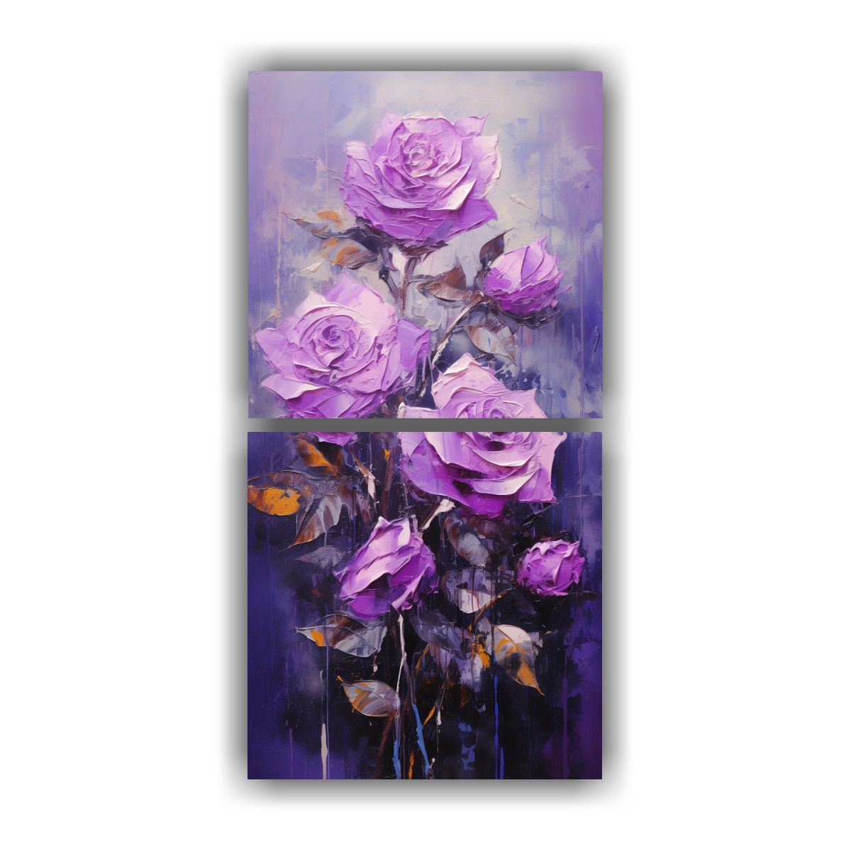 GENERICO - Cuadro En Bastidor Vertical Con Escena De Rosas 60x120 Cm