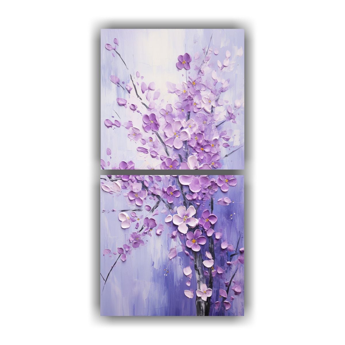 GENERICO - Pintura En Lienzo De Elegantes Cerezos Morados En 50x100 Cm