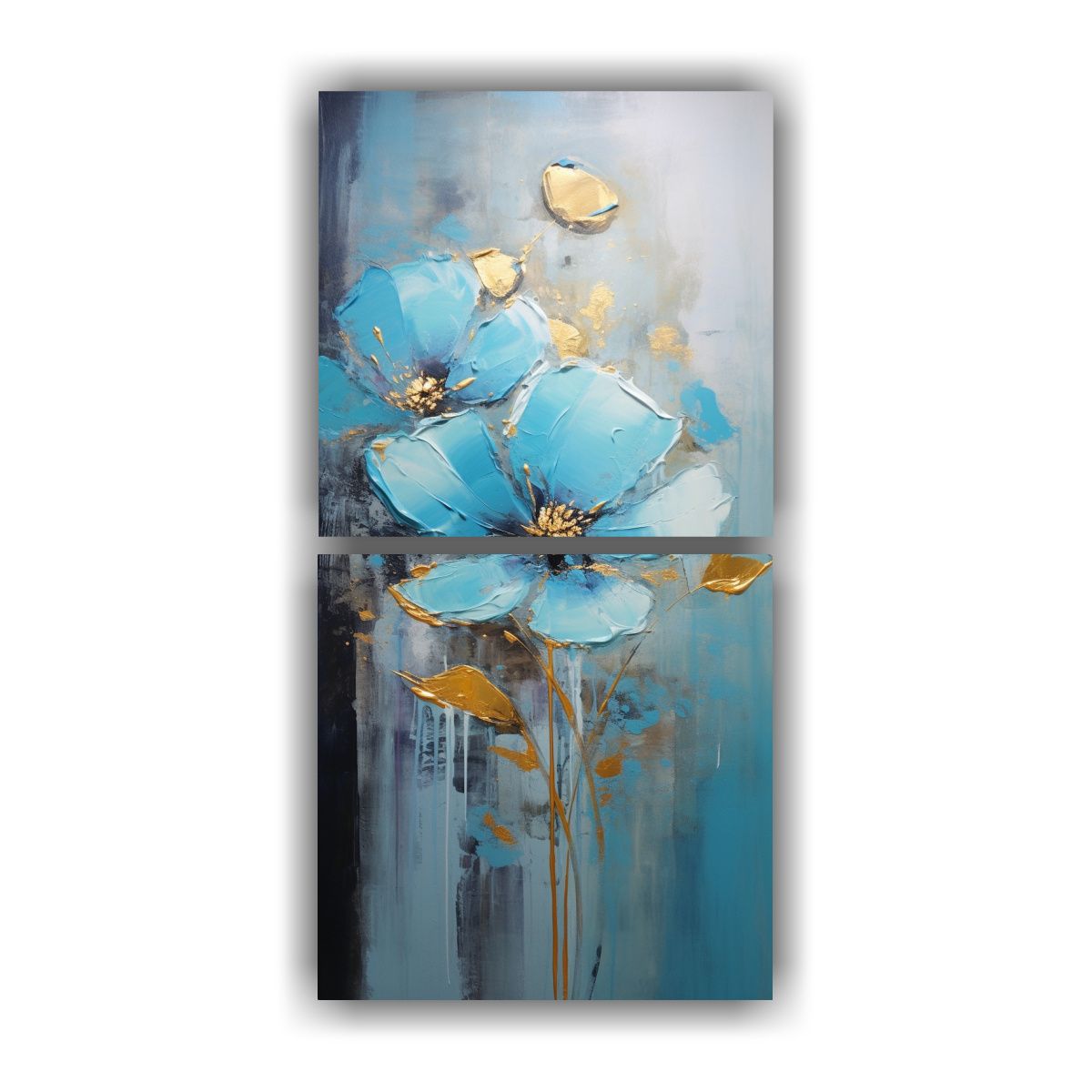 GENERICO - Pintura En Lienzo Azul De Alta Calidad Estilo 20x40 Cm