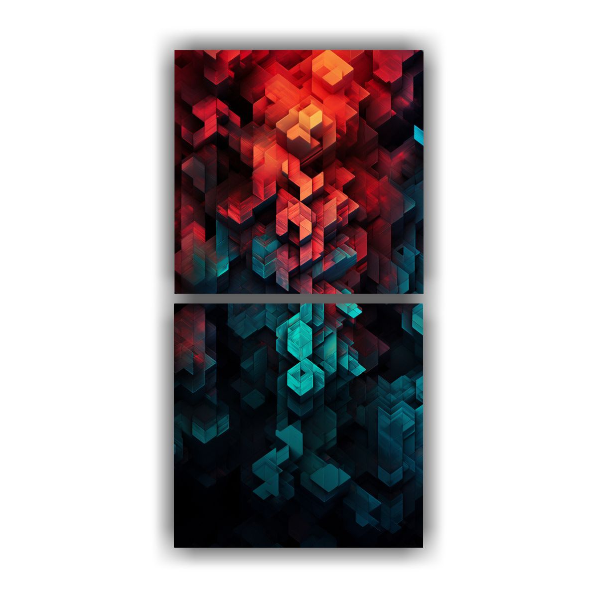 GENERICO - Lienzos Cuadro Simetría Textura Geométrica Y 50x100 Cm