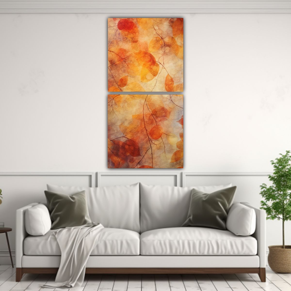 GENERICO - Conjunto 2 Lienzos Tela Abstracción Reflejo 50x100 Cm