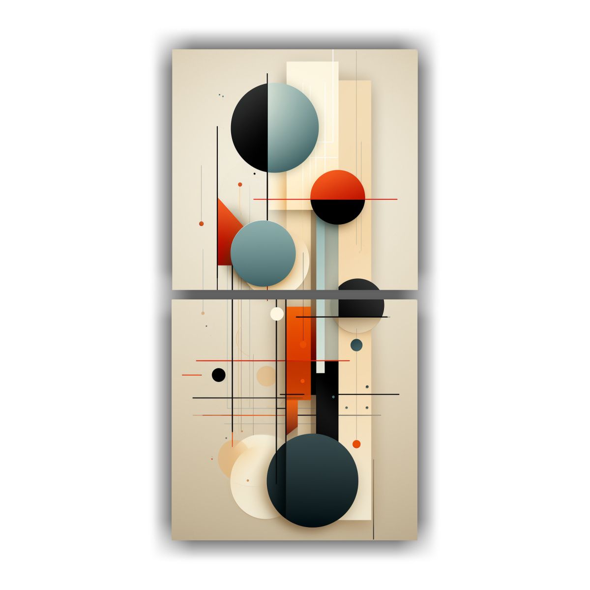 GENERICO - Pintura Decorativa Estilo Galería Con Líneas 60x120 Cm