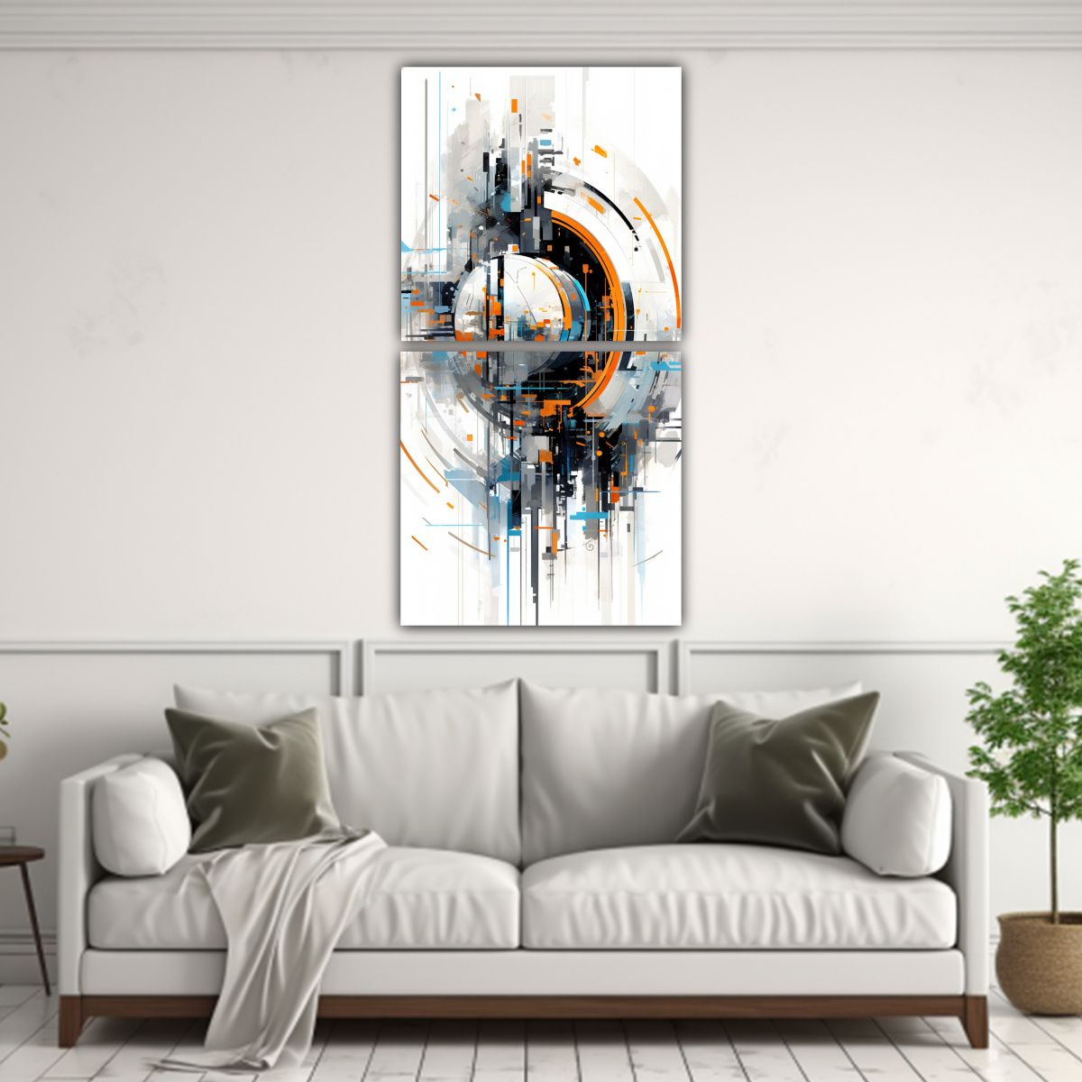 GENERICO - Dos Telas En Bastidor Estilo Galería Con Diseño 20x40 Cm