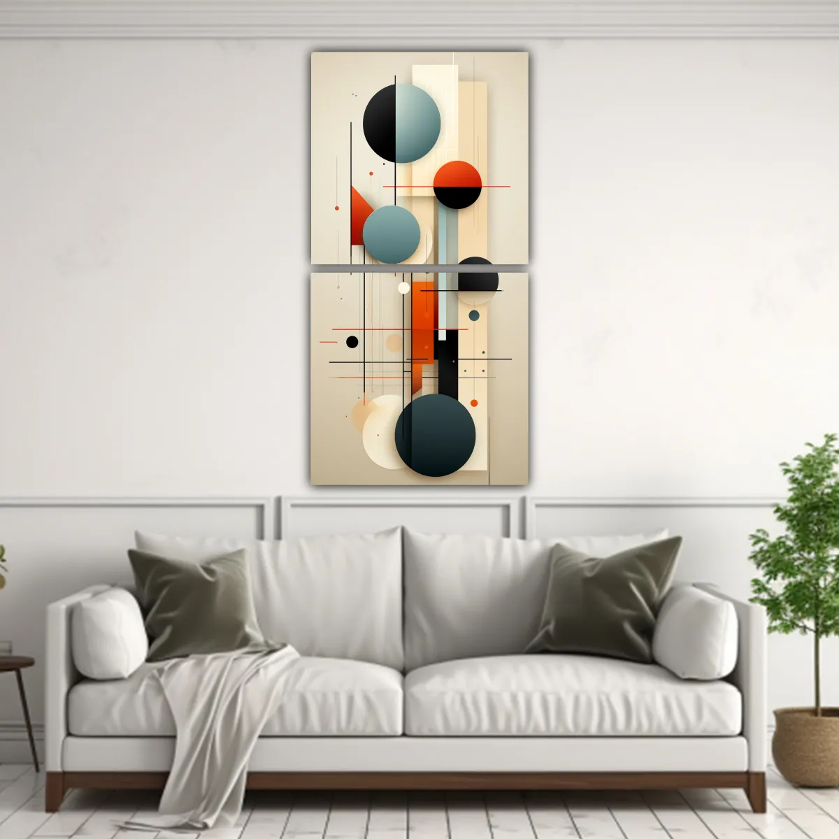 GENERICO - Pintura Decorativa Estilo Galería Con Líneas 30x60 Cm