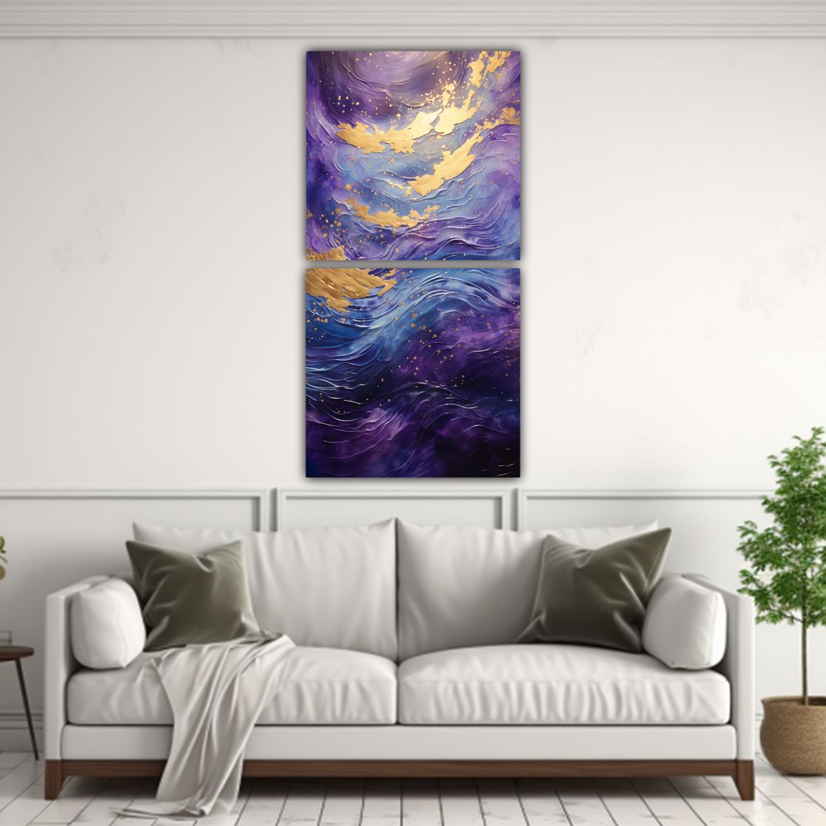 GENERICO - Diptico Tela Sublimada Estilo Puntillismo 60x120 Cm