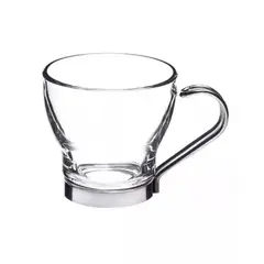 GENERICO - Set 4 Tazas Capuccino 200mL Asa Metalica Templada