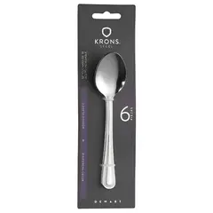 GENERICO - Set 6 Cucharas Krons Sopa Perlados Newcastle Blister Plateado