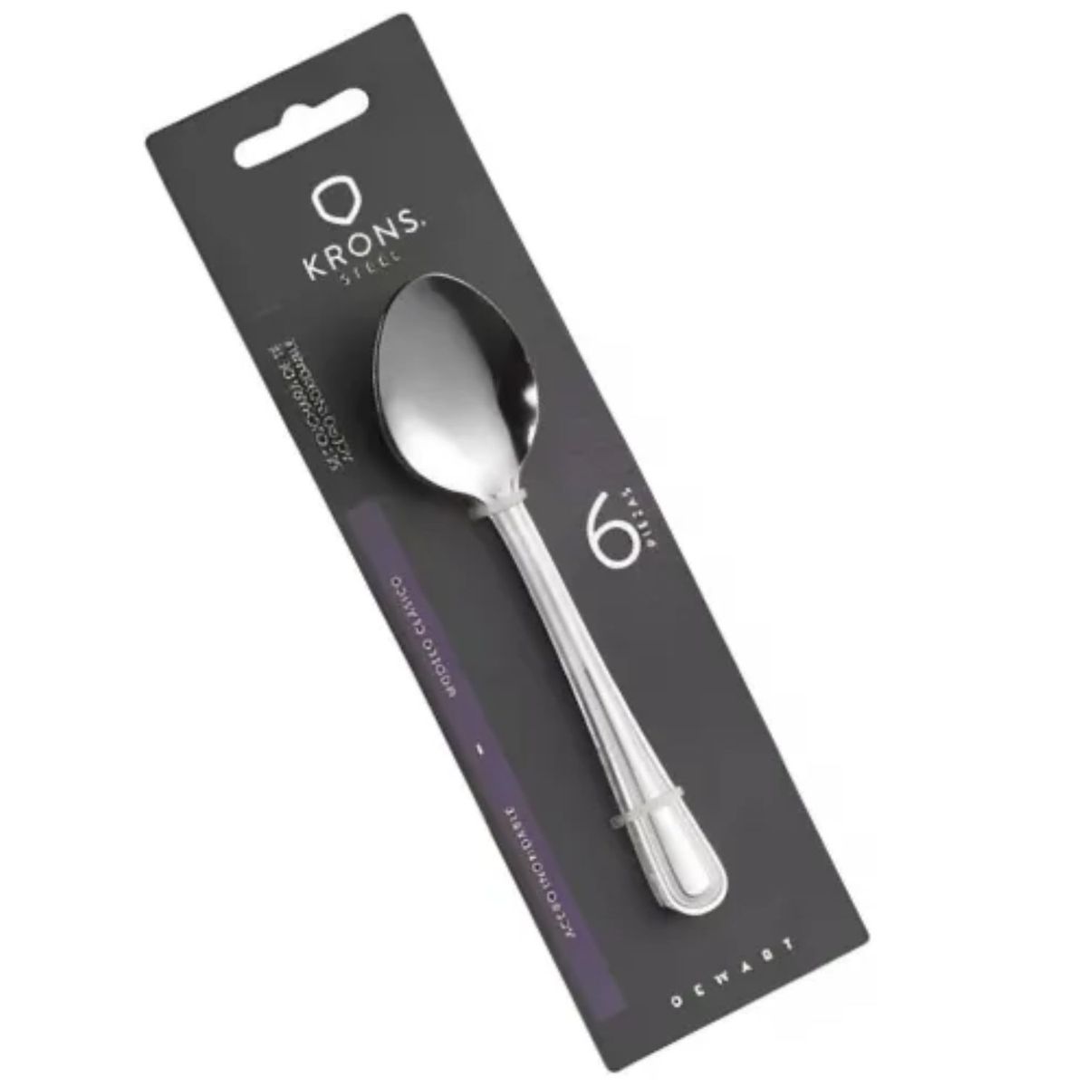 GENERICO - Set 6 Cucharas Krons Sopa Perlados Newcastle Blister Plateado