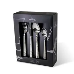 GENERICO - Set Cubiertos 24 Piezas Krons Marble Marmol Diseño Acero