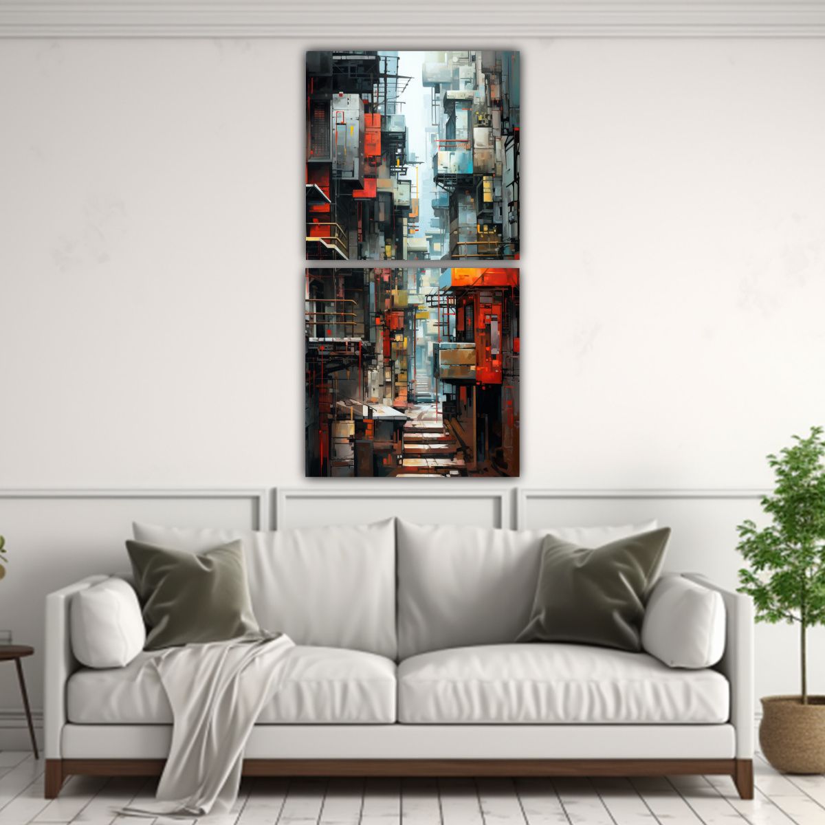 GENERICO - Cuadros Abstractos Encuentros Serendipitosos En 20x40 Cm