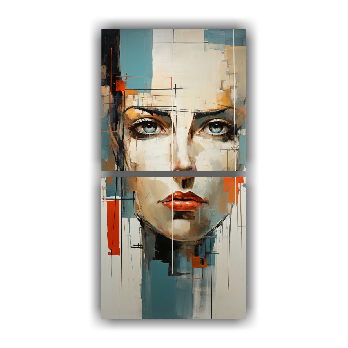 GENERICO - Cuadros Movimiento Mágico Rostro Robot Abstract 40x80 Cm