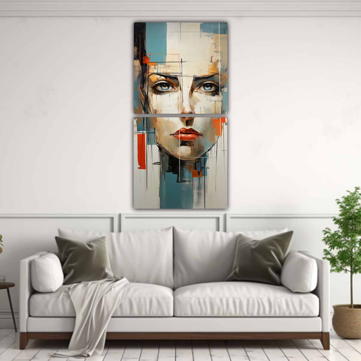 GENERICO - Cuadros Movimiento Mágico Rostro Robot Abstract 40x80 Cm