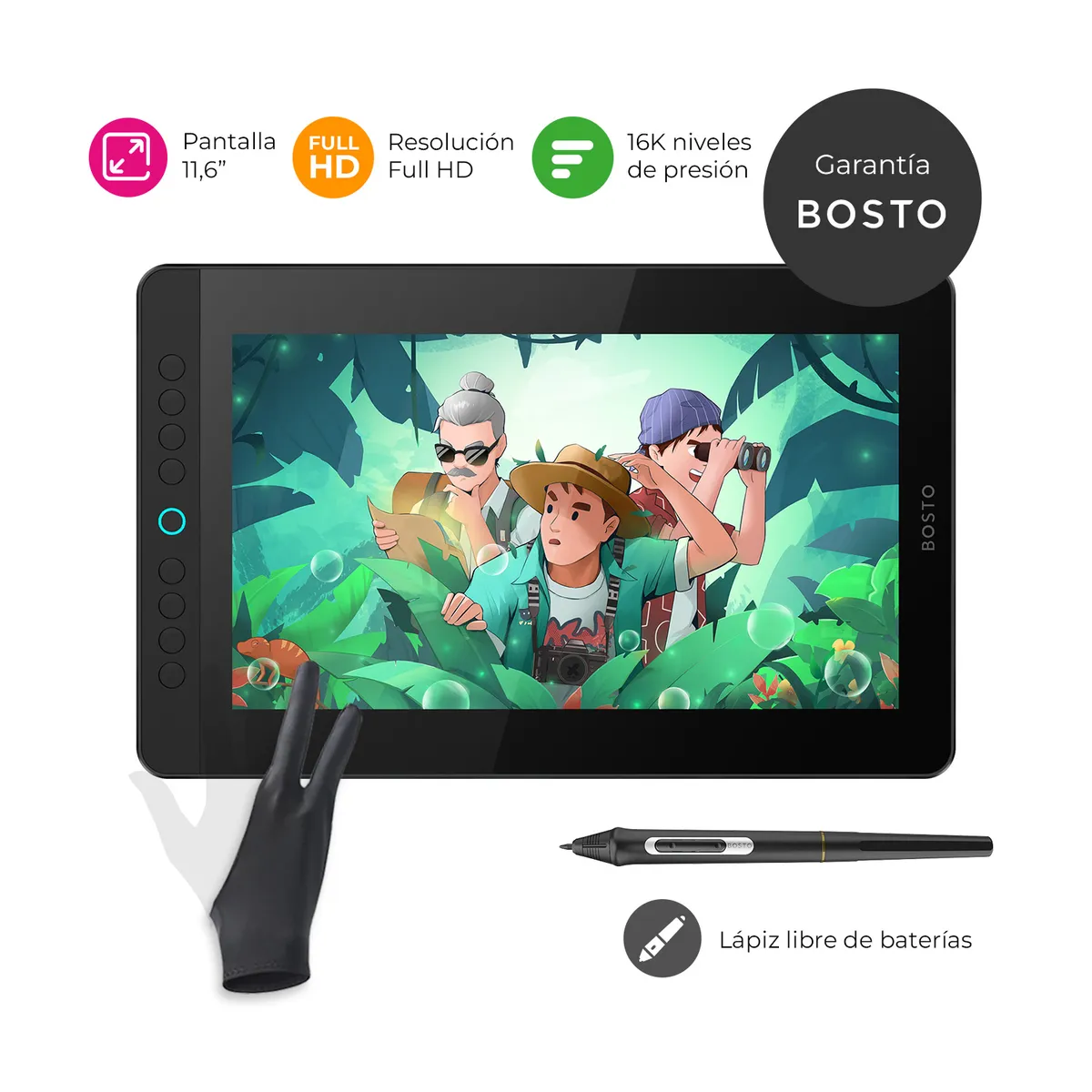 BOSTO - Tableta Gráfica Monitor Bosto BT-12HDK