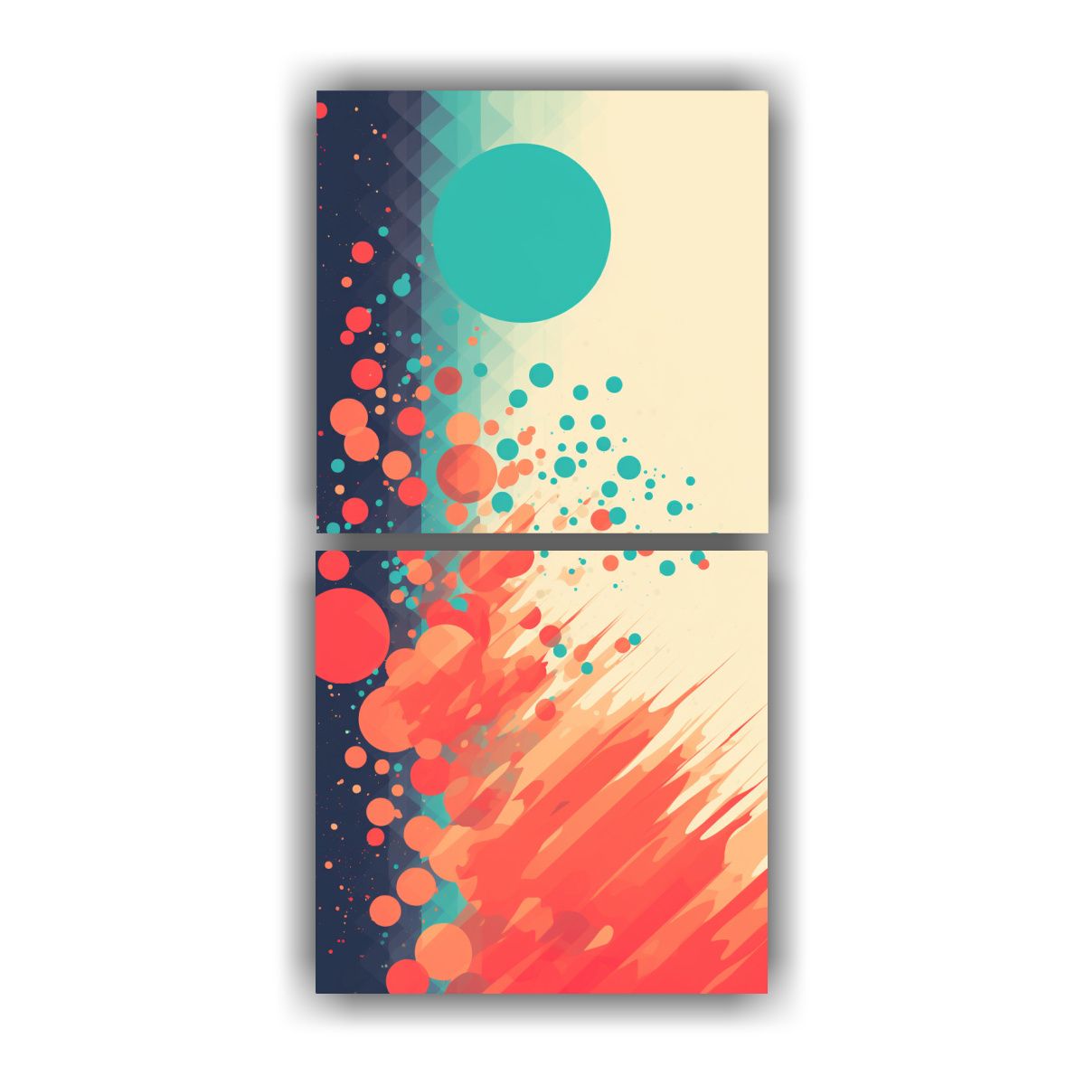GENERICO - Cuadros Retro Estéticos Con Puntos Semitono Como 20x40 Cm