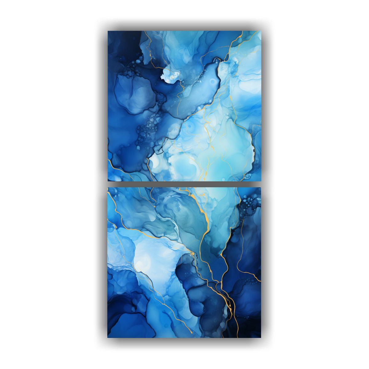 GENERICO - Set 2 Cuadros Impresos Temática Holográfica 60x120 Cm