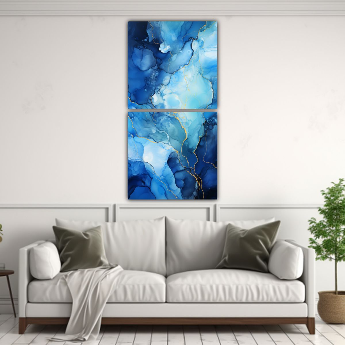 GENERICO - Set 2 Cuadros Impresos Temática Holográfica 60x120 Cm