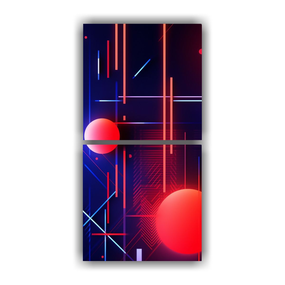 GENERICO - Set 2 Composiciones Imagen Bastidor De Madera 30x60 Cm