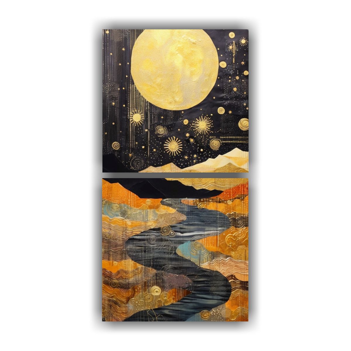 GENERICO - Pintura De Arte De Pared Con Luna Y Montañas 20x40 Cm