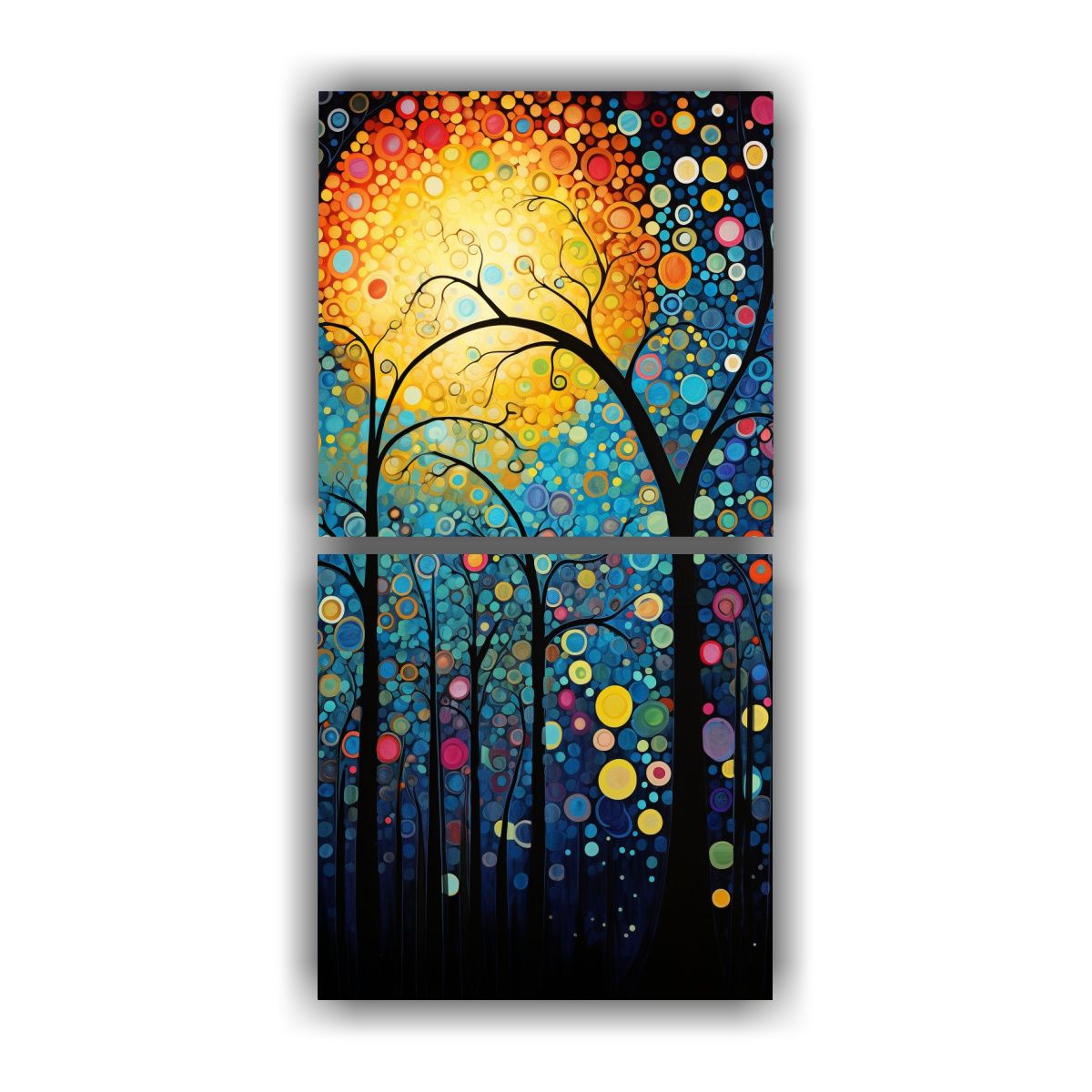 GENERICO - Conjunto 2 Cuadros Vida Espectacular Escena 40x80 Cm